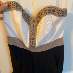 McGinn Strapless Dress with brass studding